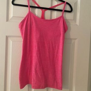 Lululemon hot pink built in bra workout top